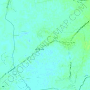 Carte topographique Canarem, altitude, relief