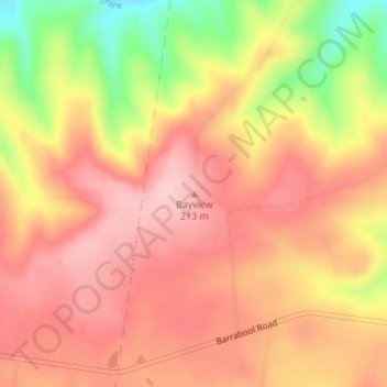 Carte topographique Bayview, altitude, relief