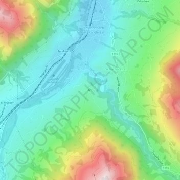 Carte topographique Aris, altitude, relief