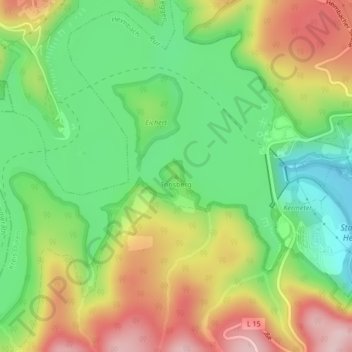 Carte topographique Tonsberg, altitude, relief