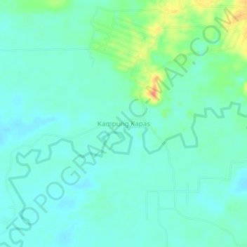 Carte topographique Kampung Kapas, altitude, relief