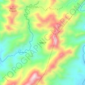 Carte topographique Virginia, altitude, relief