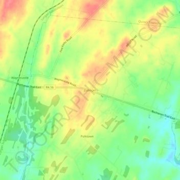 Carte topographique Zullinger, altitude, relief