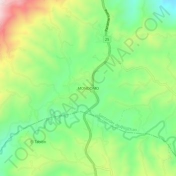 Carte topographique MONDOMO, altitude, relief