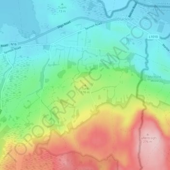 Carte topographique Ture, altitude, relief