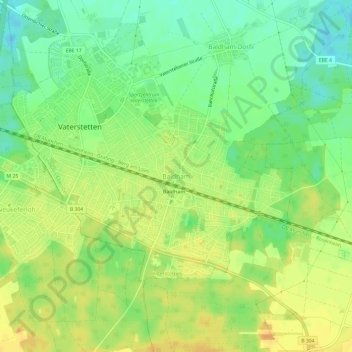 Carte topographique Baldham, altitude, relief