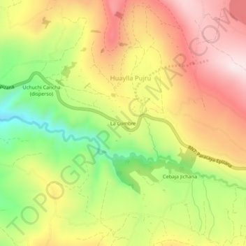 Carte topographique La Cumbre, altitude, relief