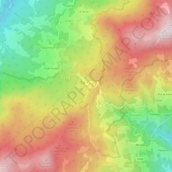 Carte topographique Centocroci, altitude, relief