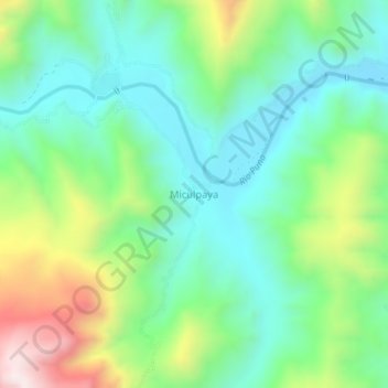 Carte topographique Miculpaya, altitude, relief