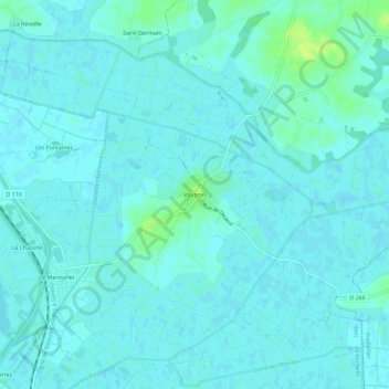 Carte topographique Voutron, altitude, relief