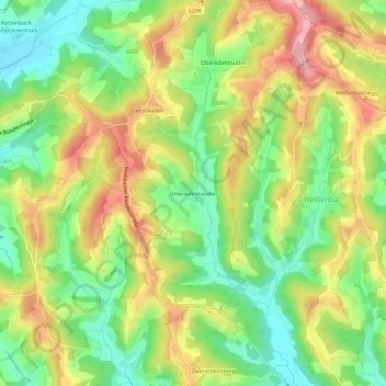 Carte topographique Unteredelstauden, altitude, relief