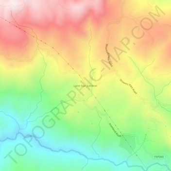 Carte topographique Lone Star Junction, altitude, relief