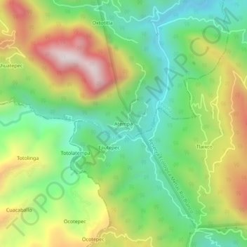Carte topographique Atempa, altitude, relief