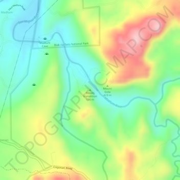 Carte topographique Mount Manalmon, altitude, relief