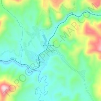 Carte topographique Bahuichivo, altitude, relief