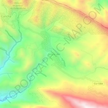 Carte topographique Anyarate, altitude, relief