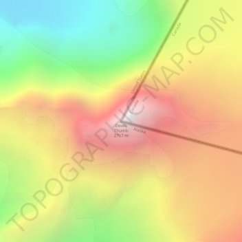 Carte topographique Devils Thumb, altitude, relief