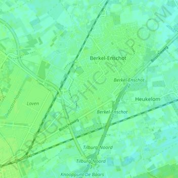 Carte topographique Enschot, altitude, relief