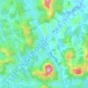 Carte topographique Boa Vista, altitude, relief