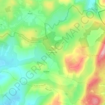 Carte topographique Cazeneuve, altitude, relief