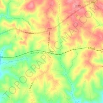 Carte topographique Goode, altitude, relief