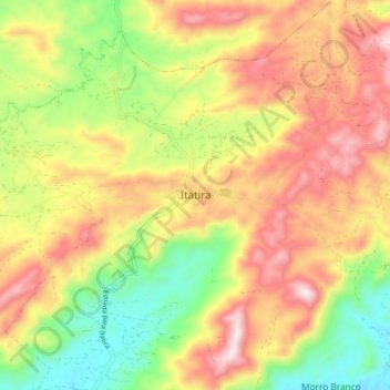 Carte topographique Itatira, altitude, relief