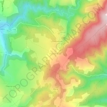 Carte topographique Goudard, altitude, relief