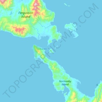 Carte topographique Dobu Island, altitude, relief