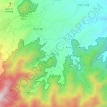 Carte topographique Cibeusi, altitude, relief