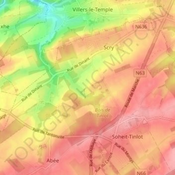 Carte topographique Tilesse, altitude, relief