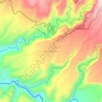 Carte topographique Igmaya-an, altitude, relief