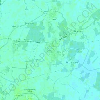 Carte topographique Tamara, altitude, relief