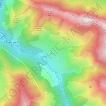 Carte topographique Cette, altitude, relief