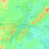 Carte topographique Charlottesville, altitude, relief