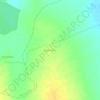 Carte topographique Bapuram, altitude, relief