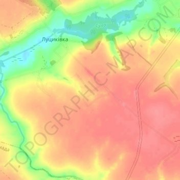 Carte topographique Птиче, altitude, relief