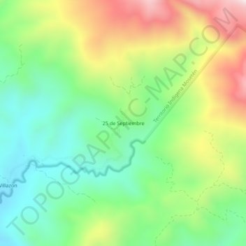 Carte topographique 25 de Septiembre, altitude, relief