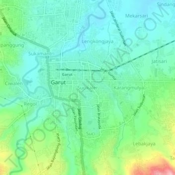 Carte topographique Sucikaler, altitude, relief