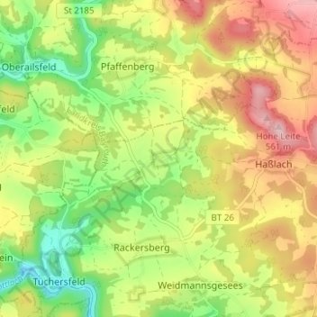 Carte topographique Kleinlesau, altitude, relief