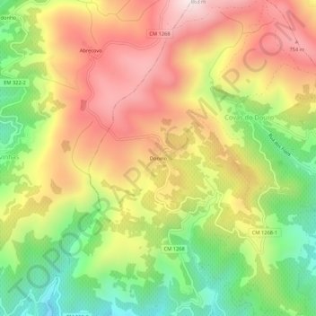 Carte topographique Donelo, altitude, relief