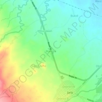 Carte topographique Macopa, altitude, relief