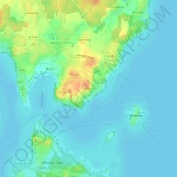 Carte topographique Aisching, altitude, relief
