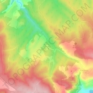 Carte topographique Villamudria, altitude, relief