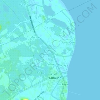 Carte topographique Calogcog, altitude, relief