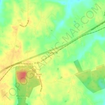 Carte topographique Maplewood, altitude, relief
