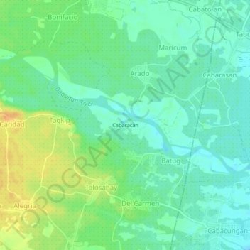 Carte topographique Cabaracan, altitude, relief