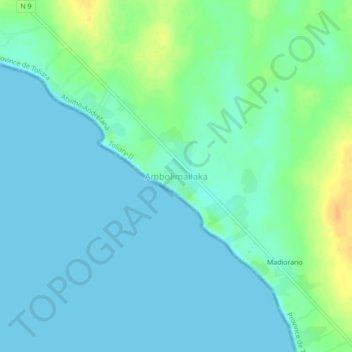 Carte topographique Ambolimailaka, altitude, relief