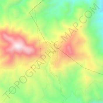 Carte topographique Tlatzala, altitude, relief