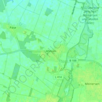 Carte topographique Ahnsen, altitude, relief