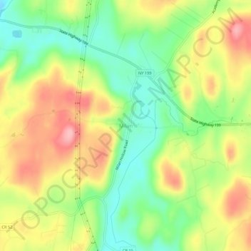 Carte topographique Milan, altitude, relief